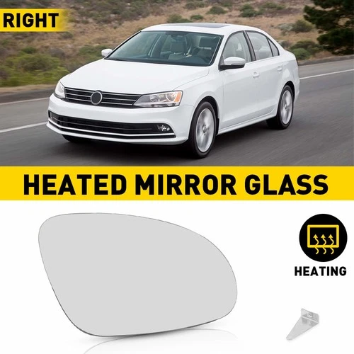 Passenger Side Glass Mirror for Volkswagen 2011-2019 VW Passat Jetta Beetle