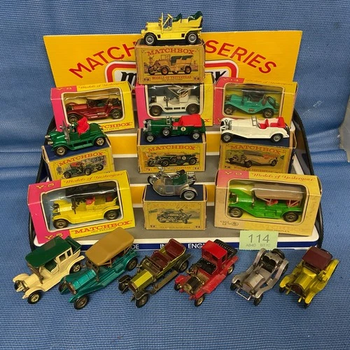 Matchbox Models Of yesteryear. Job Lot (114) 16 x cars, 10 x boxed, Lesney. Moy
