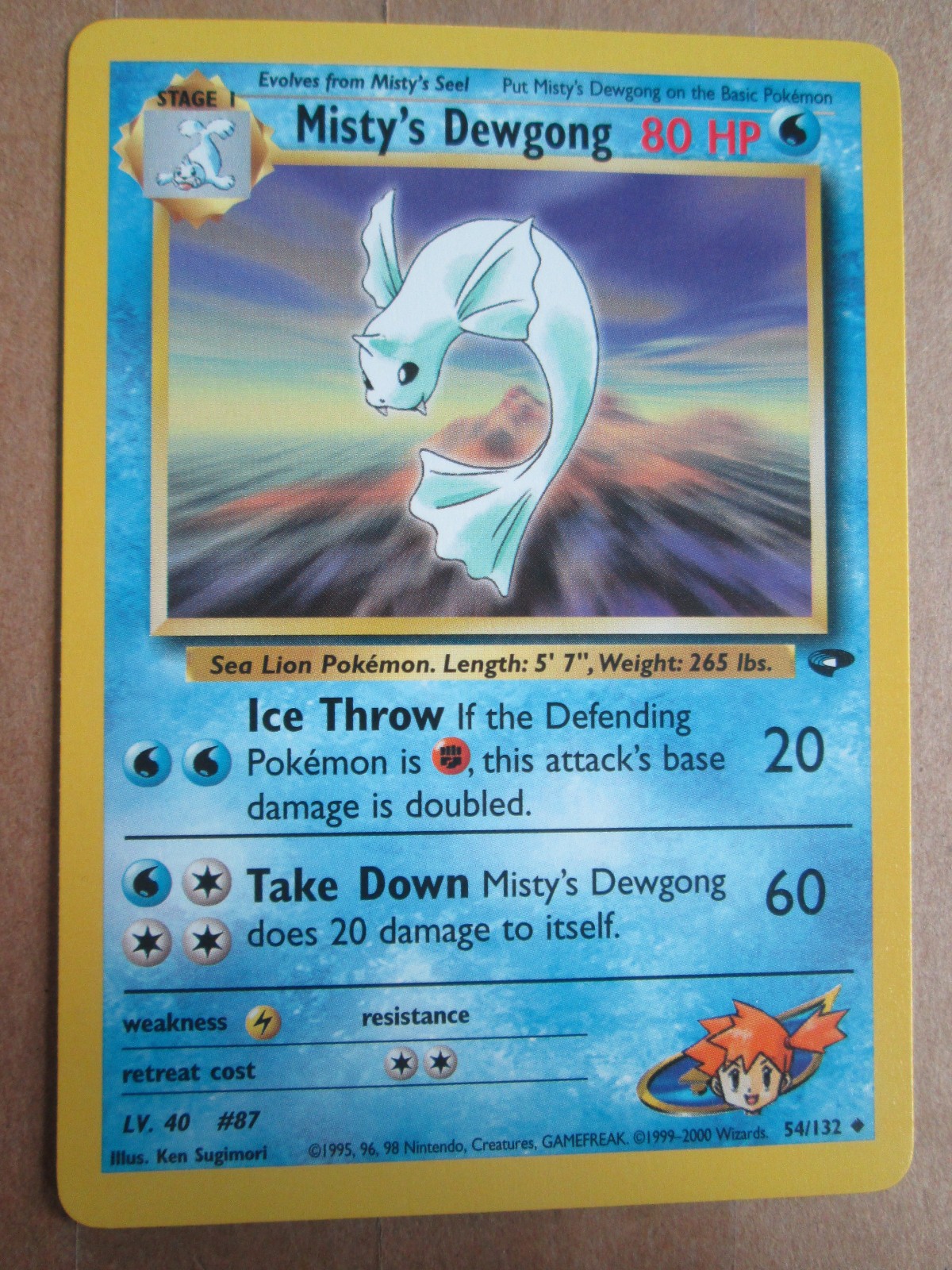 Misty's Dewgong - 54/132 - Uncommon WOTC TCG—Gym Challenge Set Pokemon Card