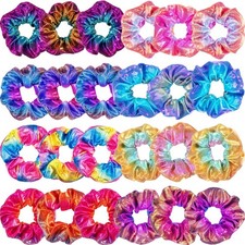 Tatuo 24 Pieces Rainbow Hair Scrunchies 24 Count Pack of 1 , Colors