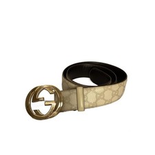 GUCCI belt, Guccissima, Interlocking G leather, BEG, men's.