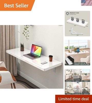 47.2'' Wall Desk - Multipurpose Folding Table for Small Spaces in White Finish
