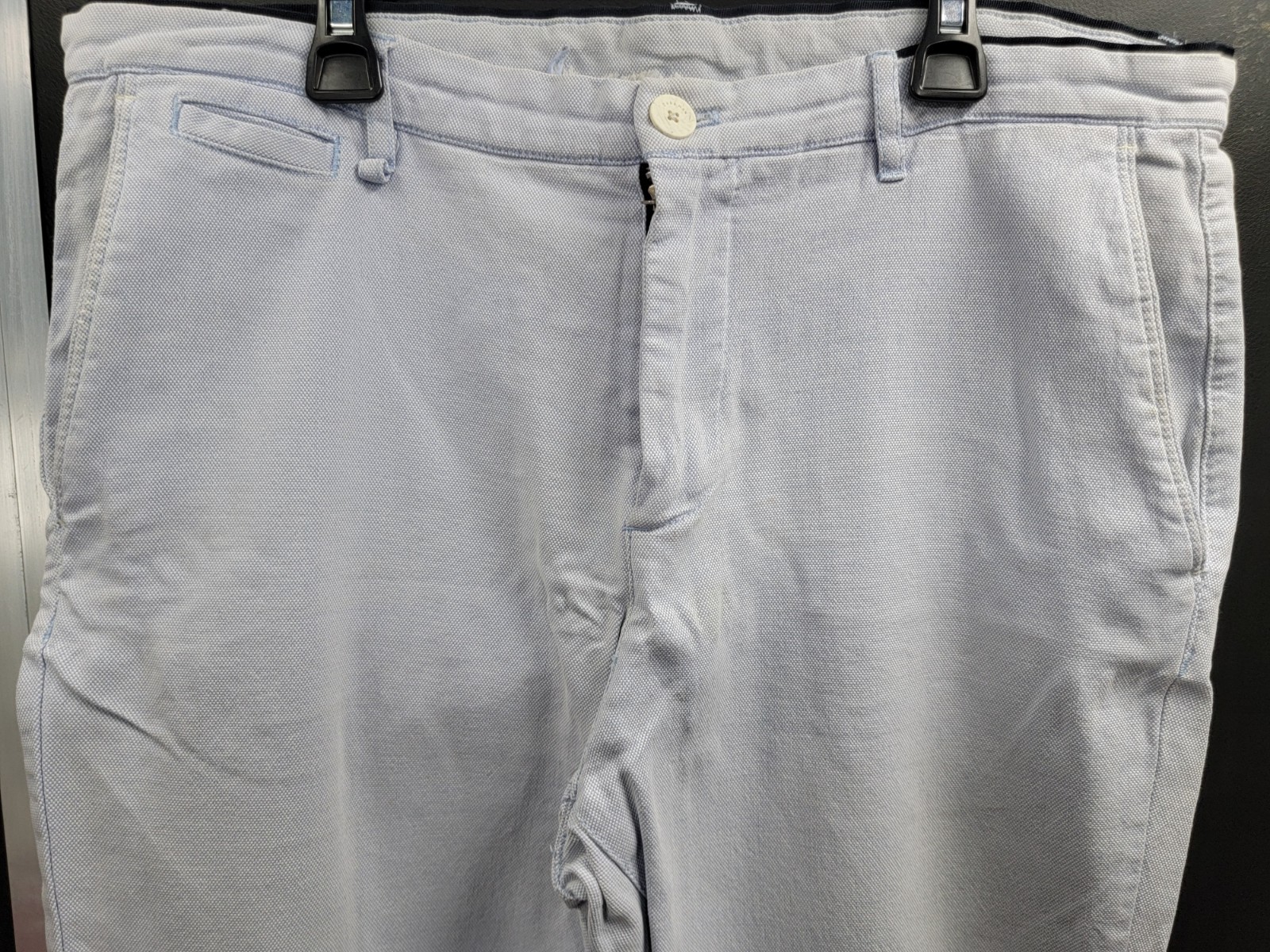 Zara Man Light Blue Cotton Trouser Chino Short Fit Pants Size: 32 Straight Leg thumbnail 3