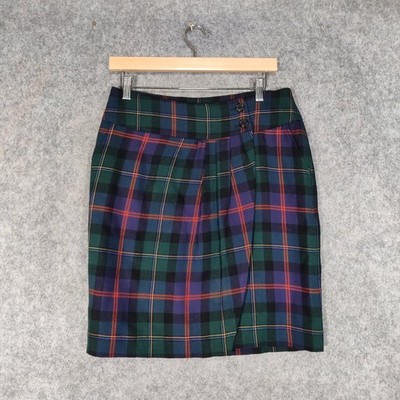 Moloh Rock Gr. UK 10 grün Wolle Tweed Wickel Tartan kariert Country Traitors W28