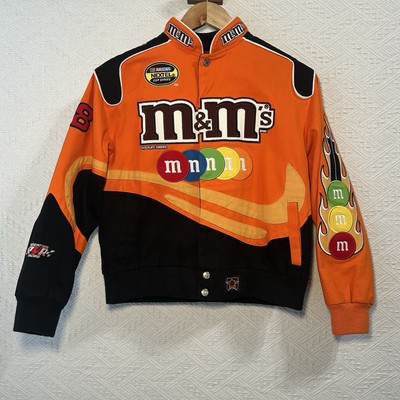 JH Design OrangeM&M #38 Yates Kids Vtg Jacket Nascar Racing Youth