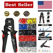 1800 pcs Wire Ferrules and Ferrule Crimper Plier AWG 28-7 - Self-Adjusting Tool