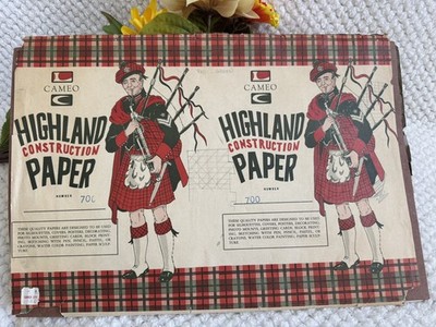 Vintage Cameo Highland Construction Paper 18.75 x13  20 Sheets +2 Mid-Century
