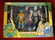 NECA Teenage Mutant Ninja Turtles Leonardo Vs Shredder Action Figure 2 Pack New
