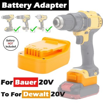 1x Adapter For Bauer 20V Battery Convert to For Dewalt 20V Li-ion Cordless Tools