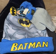 DC BATMAN HAT AND GLOVE  SET NEW One Size