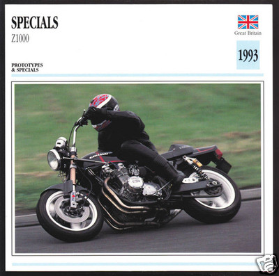 1993 Specials Z1000 Kawasaki 1015cc Motorcycle Photo Spec Sheet