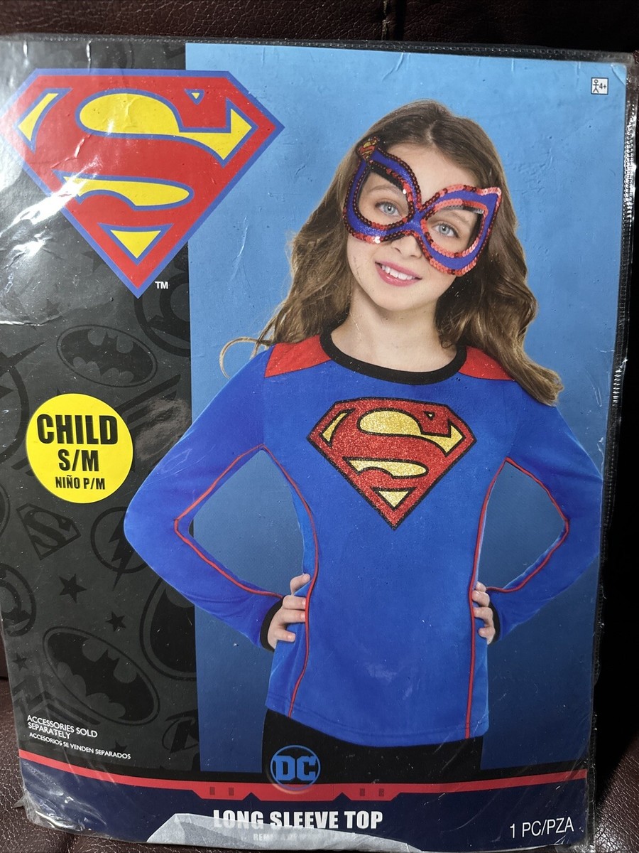 Long Sleeve Toddler Girl Superhero Shirt DC Superman Super-girl