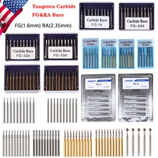 10-100Pcs Dental Carbide Burs for High Speed Handpiece Round Cone FG Bur/RA Low