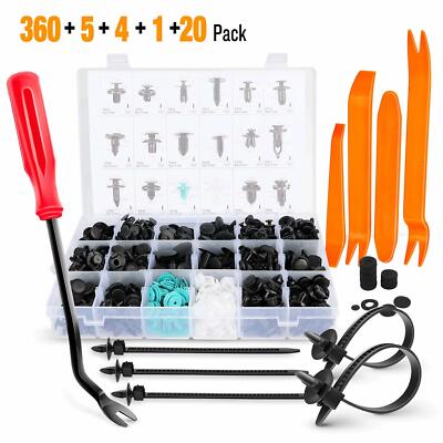 GOOACC Push Bumper Fastener Rivet Clips W/18 Sizes Auto Push Pin Rivets for Benz