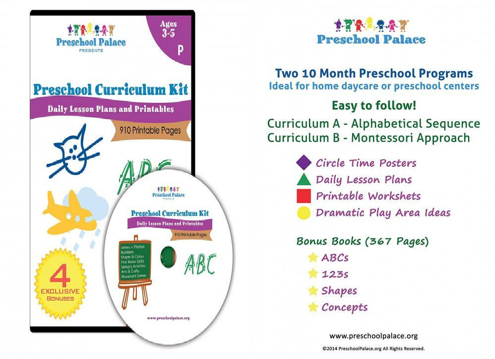 The Ultimate Preschool Curriculum Kit Printable Workbooks, Lesson