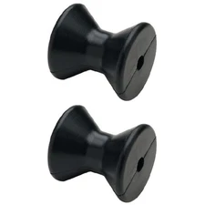 2 Pack 3 Inch Mounting Width Boat Trailer Black Molded Rubber Bow Stop Rollers