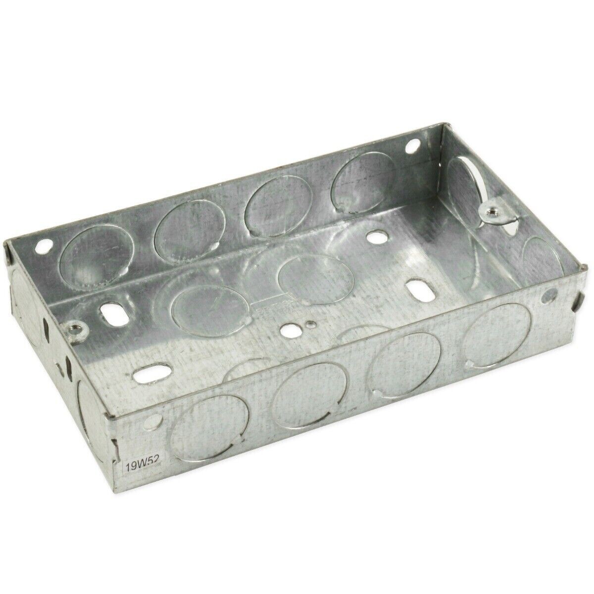 2 GANG METAL BACK BOX Double 25mm Flush Wall Socket Light Switch