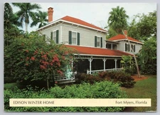 Postcard Thomas Edison Winter Home Fort Myers Florida