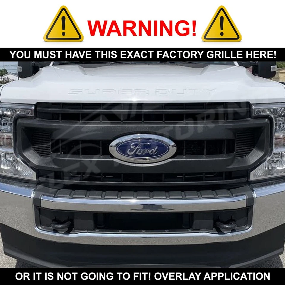 Chrome Grille Grill Overlay FOR 2020-2022 Ford F-250 F-350 F-450 XL Super Duty — 第 2/4 张图片