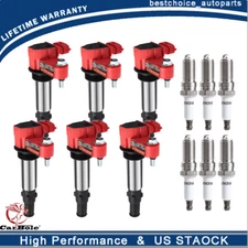 6Ignition Coil +6 Spark Plug for Cadillac CTS STS SRX Buick GMC Saturn Saab 3.6L