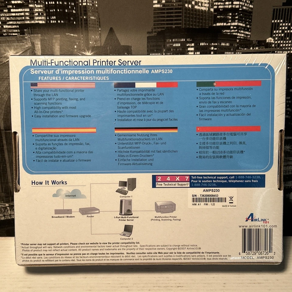 Multi Functional Printer Server Airlink 101 Networking 2007 Sealed New In Box - Image 4 of 4