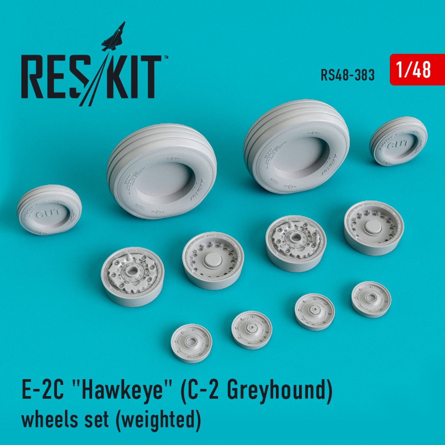Grumman E-2C Hawkeye Weighted Wheels 1/48 Scale ResKit RS48-0383