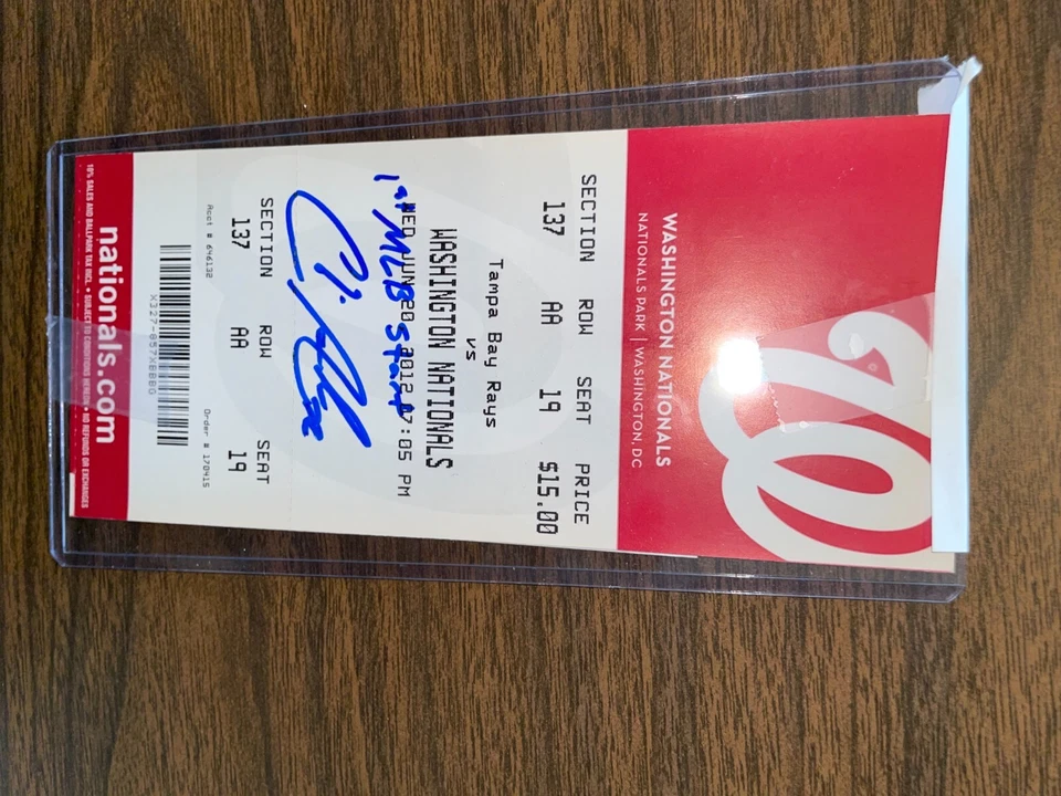 克里斯·阿切尔签名 INSCRIPTION 美国职棒大联盟出价赛季门票存根 JSA 正品证书 12/20/12 — 第 2/4 张图片