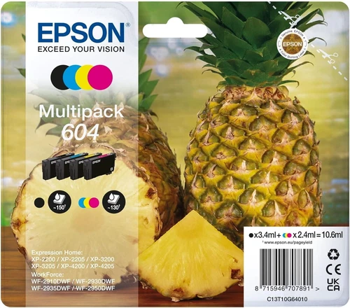 Cartuccia Epson Ananas 604 inchiostro Multipack 4 colori  originale nuovo