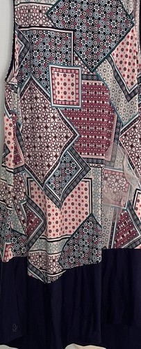 Cuddl Duds Sleep Wear Kaftan House Dress Flexwear 3XL P Bandana Patchwork Boho - Picture 6 of 15