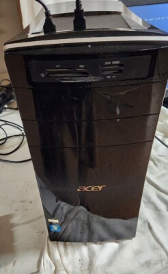 Acer Aspire M3470 Tower Desktop Computer As is  Repair Gold Recovery Powers