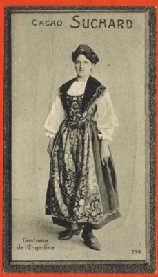 Antique chromo-Engadine costume (Swiss)-Chocolate suchard--Ref.D.232