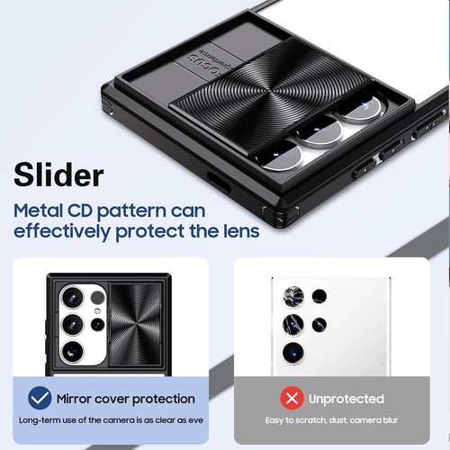 For Galaxy S25 Ultra/S25+/S25 Phone Case Transparent Case W/Camera Privacy Cover - Picture 10 of 35