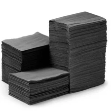 JMU Patient Bibs Black, 13" x 18", 2-Ply Paper/1-Ply Poly, 500/Case