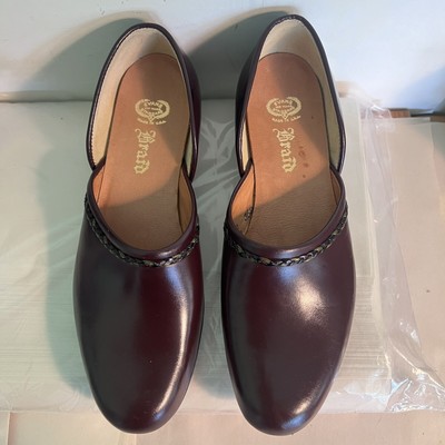 Evans Braid Hand Turned Sz 8 Leather Slippers Burgandy Vintage 1960 Evans Slippers for Men for sale | eBay main image 4