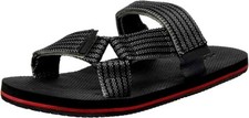 MENS ALDO AAWIEL SIZE UK 10 WIDE BLACK ADJUSTABLE SLIDE FLIP FLOPS SANDALS SHOES