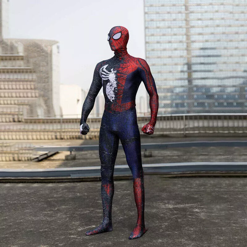 Venom Spider Man Cosplay Costume Jumpsuit Spiderman Adult Kids Halloween Outfit