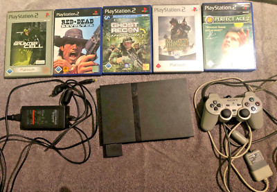 Sony PS2 Konsole Slim schwarz Sony Playstation 2 PAL