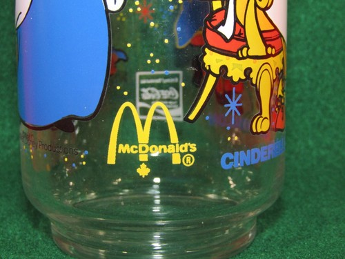 Bicchiere da bere vintage anni 80 McDonalds Coca-Cola Walt Disney Cenerentola 12 oz - Foto 10 di 12