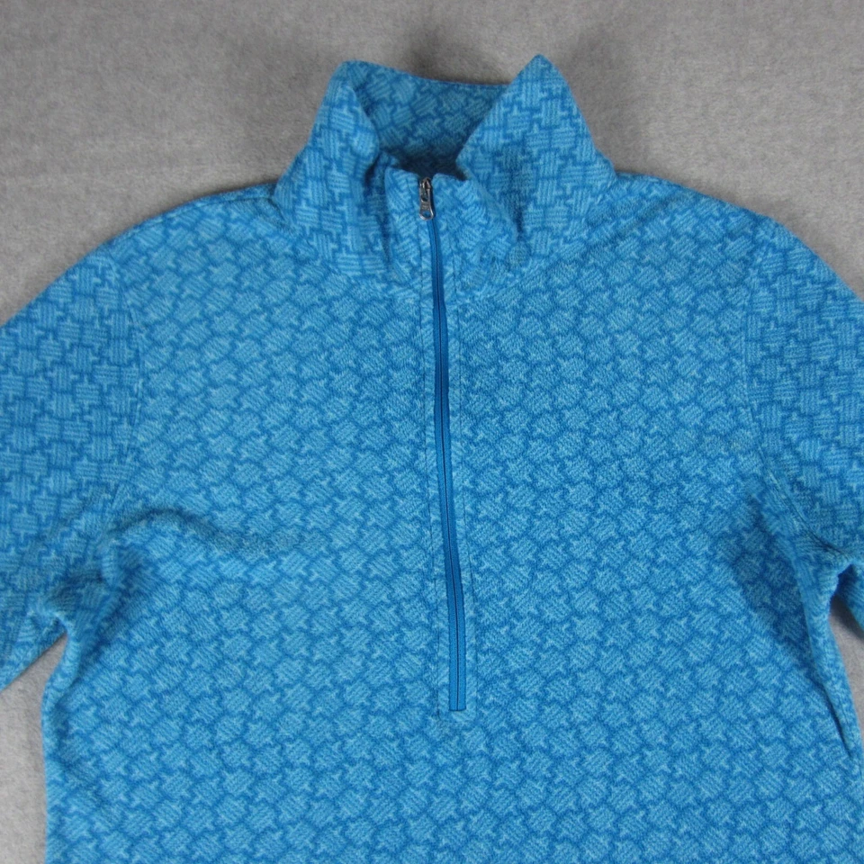 Columbia Pullover Womens M Blue Geometric Lightweight Fleece 1/4 Zip - Image 2 of 4