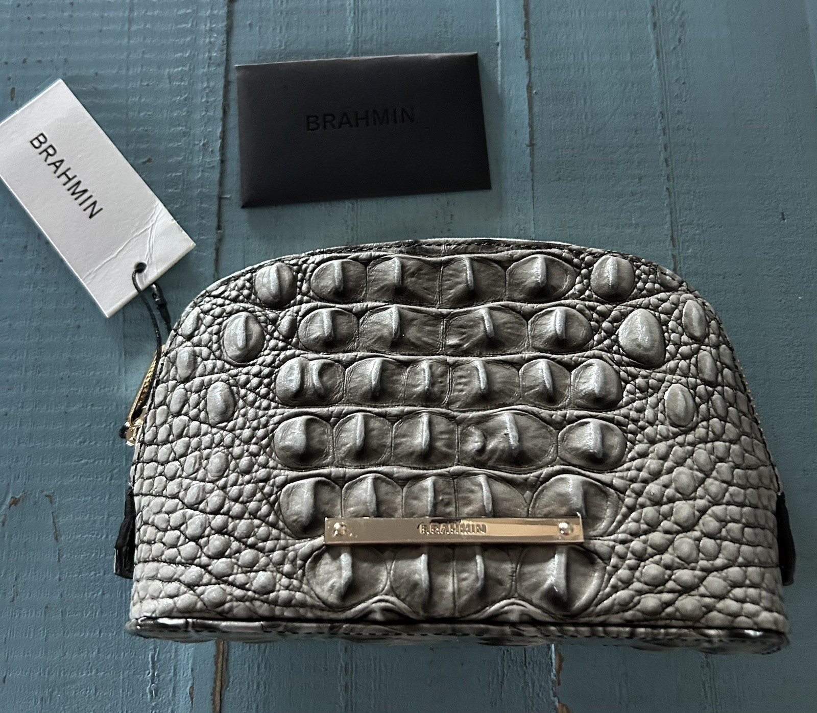 Brahmin Tina Mini Bag NWT ~ Charcoal Zinnia ~ Moody Neutral 🖤🩶