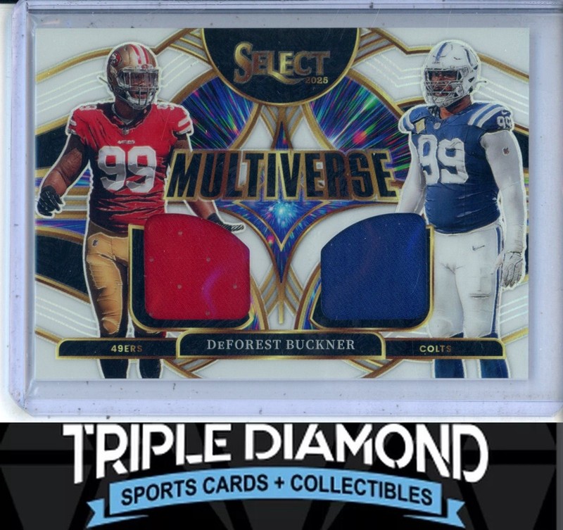 2025 Panini Select DeForest Buckner Multiverse Dual Patch White #35/99 AE221