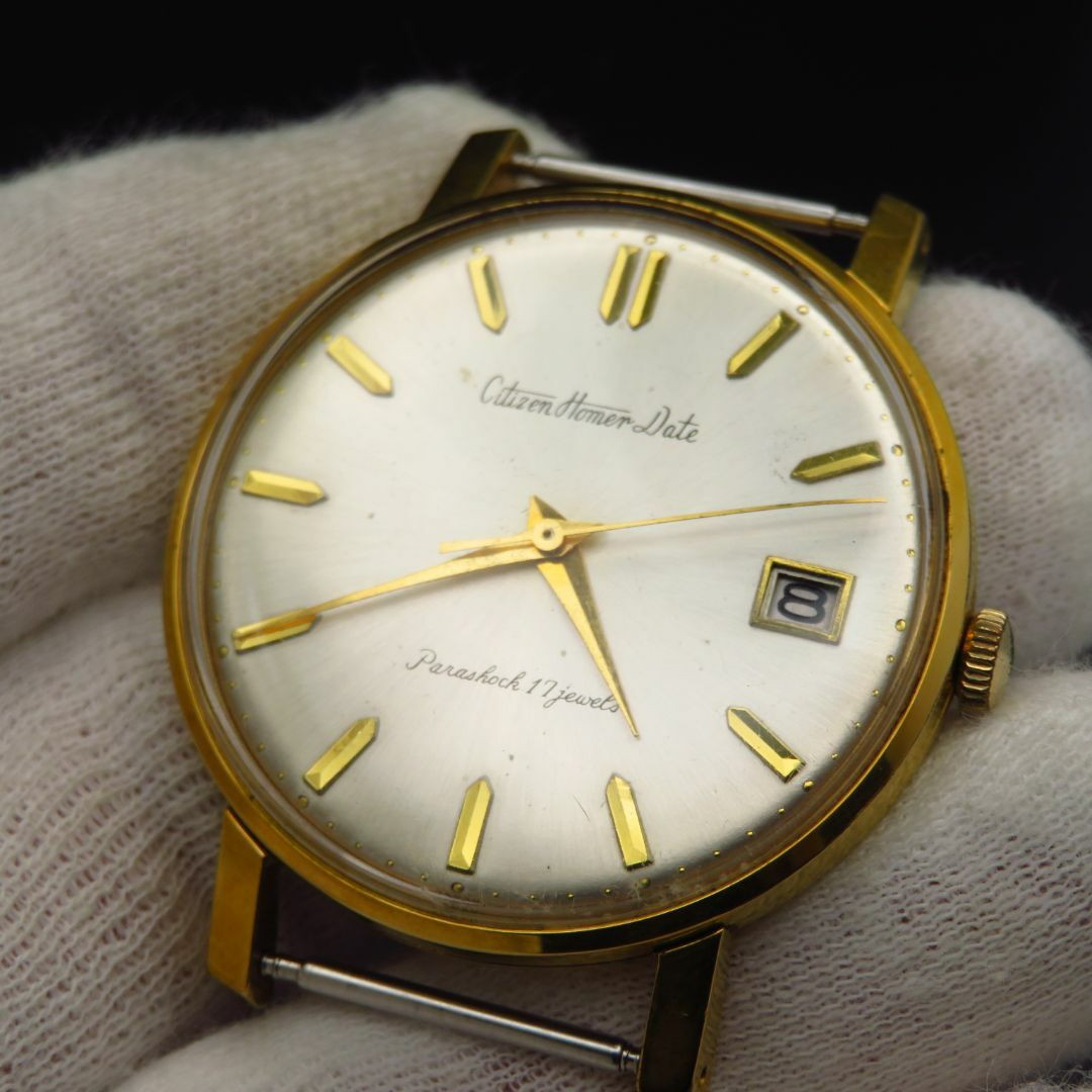 腕時計 Antique CITIZEN Homer compass Dial VINTAGE 1960'S CITIZEN HOMER DATE WATCH (TWO MARKS ON DIAL