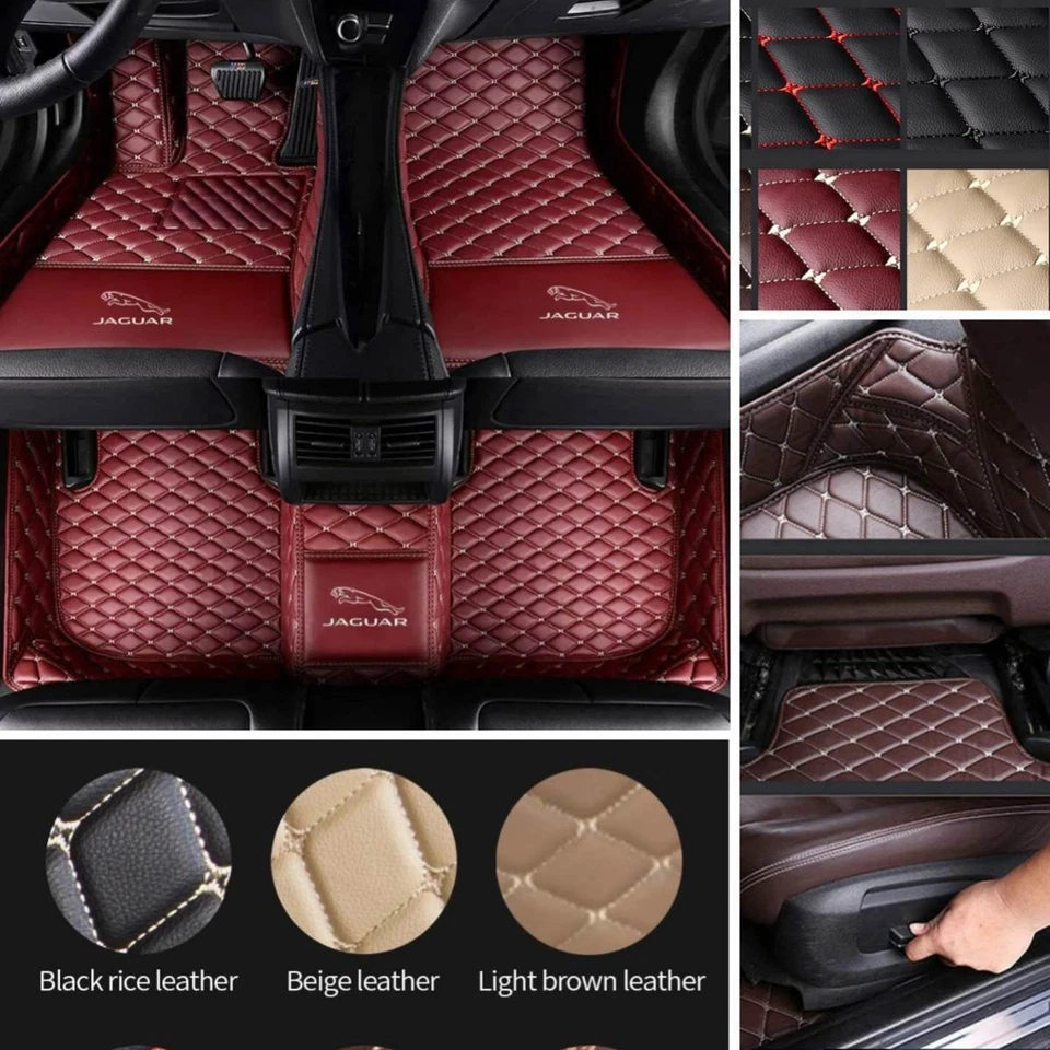 For Jaguar XE XF XJ XK Car Floor Mats All Weather Custom Mats Pu Leather Liners - Imagem 2 de 4