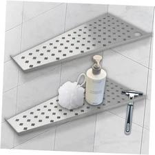 12" Corner Shower Shelf 2-Pcs, Rustproof 304 Stainless Steel Brushed Silvery