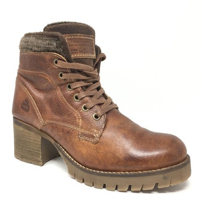 Bullboxer Carmen Combat Boots Booties Shoes Womens Size 8 Brown Leather Lace Up