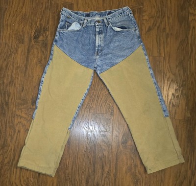 Wrangler Rugged Wear Hunting Brush Guard Jeans Size 34x30 USA Made