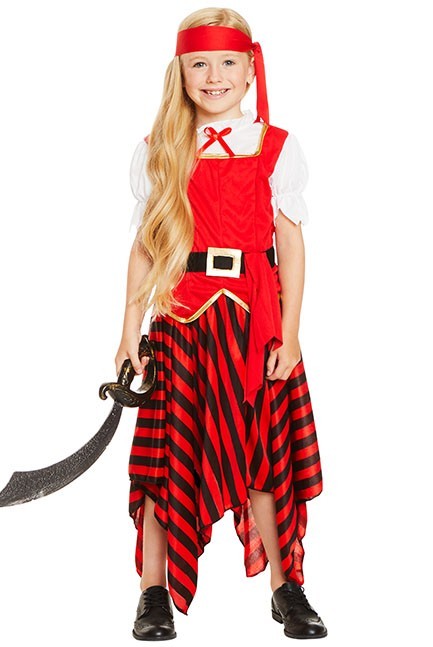 Niñas Disfraz de Pirata Día Mundial de la Semana del Libro Niños Vestido Elegante Conjunto Edad 5-8 Años