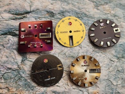 LOT 5 DIAL FOR VINTAGE RADO MANHATTAN CAPTAIN COOK SILVER STAR GOLDEN SABRE.