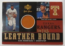 2001 UD GOLD GLOVE ALEX RODRIGUEZ GAME USED GLOVE GOLD LEATHER BOUND /25 RARE