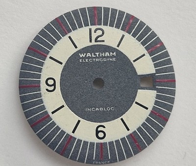 WALTHAM Electrodyne Dial NOS France R184 vintage LIP Nautic Ski Skin Diver